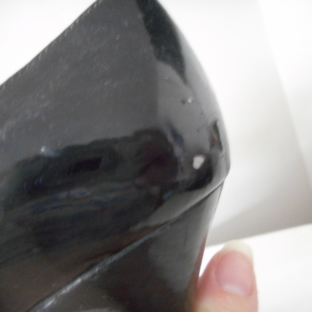 Guess open toe 4.5" heel Black Patent Leather pump - Picture 4 of 8